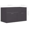 vidaXL Ensemble de meubles de salle de bain 2 pcs Gris