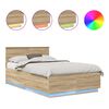 vidaXL Cadre de lit Ch&ecirc;ne Sonoma 120 x 190 cm Bois d'ing&eacute;nierie