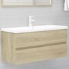 vidaXL Armoire d'&eacute;vier lavabo int&eacute;gr&eacute; ch&ecirc;ne sonoma bois d'ing&eacute;nierie