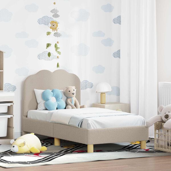 vidaXL Cadre de lit pour tout-petit avec t&ecirc;te de lit Gris clair