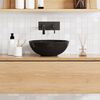 vidaXL Lavabo noir brillant &Oslash;28x10 cm c&eacute;ramique
