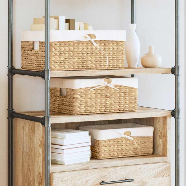vidaXL Paniers de rangement 3 pcs Naturel 40 x 30 x 18 cm