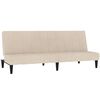 vidaXL Canap&eacute;-lit &agrave; 2 places avec tabouret Cr&egrave;me Tissu microfibre