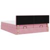 vidaXL Cadre de lit ottoman avec matelas rose 200x200 cm velours
