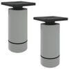 vidaXL Pieds de meuble R&eacute;glable 2 pc Blanc 64 x 64 x 100 mm PP