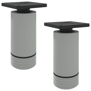 vidaXL Pieds de meuble R&eacute;glable 2 pi&egrave;ces Blanc 64 x 64 x 100 mm PP