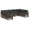 vidaXL Ensemble de canap&eacute; de jardin 9 pc Gris polyrotin