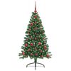 vidaXL Sapin de No&euml;l artificiel pr&eacute;-&eacute;clair&eacute; Vert 120 cm PVC
