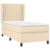 vidaXL Sommier &agrave; lattes de lit avec matelas Cr&egrave;me 100x200 cm Tissu