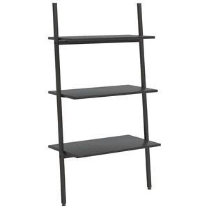 vidaXL &Eacute;tag&egrave;re inclin&eacute;e &agrave; 3 niveaux Noir 64x34x116 cm