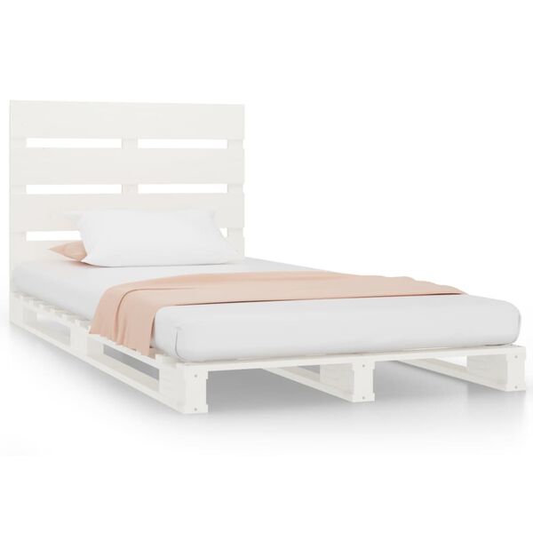 vidaXL Cadre de lit sans matelas blanc 90x200 cm bois de pin massif