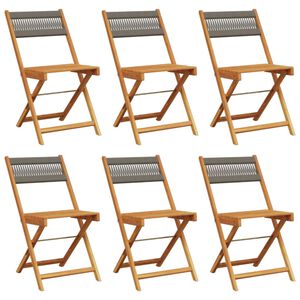 vidaXL Chaises de jardin pliables lot de 6 gris bois d'acacia massif