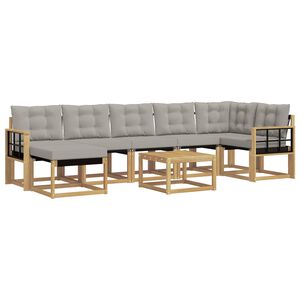 vidaXL Ensemble de canap&eacute;s d'ext&eacute;rieur 8 pc Blanc et gris clair