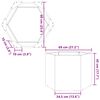 vidaXL Jardini&egrave;re blanc hexagone 69x60x45 cm acier