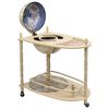 vidaXL Support de vin autoportant globe Bois d'eucalyptus Vert
