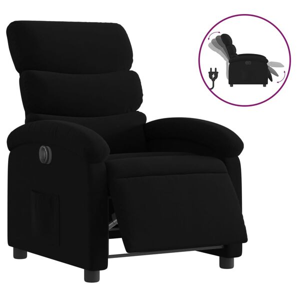 vidaXL Fauteuil inclinable &eacute;lectrique Noir Tissu