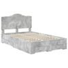 vidaXL Cadre de lit Gris b&eacute;ton 120 x 190 cm Bois d'ing&eacute;nierie