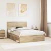 vidaXL Cadre de lit Ch&ecirc;ne Sonoma 150 x 200 cm Pin massif