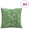 vidaXL Coussins &Eacute;parpill&eacute;s Feuille 4 pcs Motif feuille 40 x 40 cm