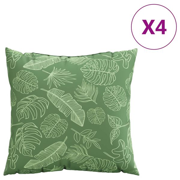 vidaXL Coussins &Eacute;parpill&eacute;s Feuille 4 pcs Motif feuille 40 x 40 cm