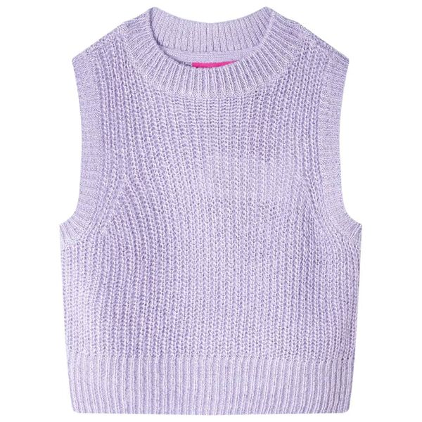 Gilet pull-over tricoté pour enfants lilas clair 104