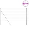 vidaXL Cl&ocirc;ture avec poteau Argent&eacute; 1 x 25 m Acier et PVC