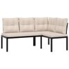 vidaXL Bancs de jardin avec coussins lot de 2 acier enduit de poudre