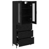 vidaXL Haut Armoire avec tiroir 2 pcs Ch&ecirc;ne noir Bois d'ing&eacute;nierie