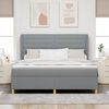 vidaXL Lit &agrave; ressorts avec matelas gris fonc&eacute; 90x190 cm Gris clair