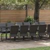 vidaXL Ensemble de salle &agrave; manger pour jardin 17 pcs Noir Acier