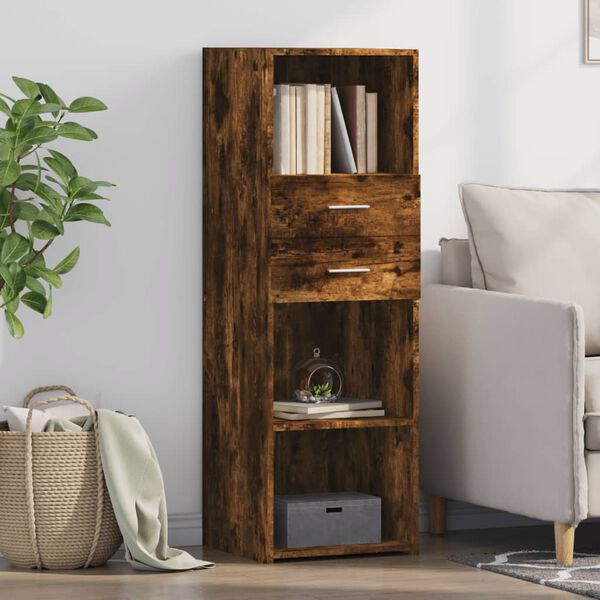 vidaXL Buffet haut ch&ecirc;ne fum&eacute; 40x42,5x124 cm bois d'ing&eacute;nierie