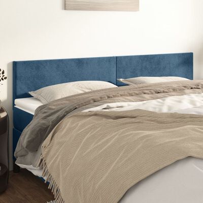 vidaXL Têtes de lit 2 pcs Bleu foncé 100x5x78/88 cm Velours