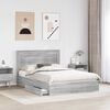 vidaXL Lit de Rangement Gris Sonoma 150 x 200 cm Bois d'ing&eacute;nierie