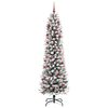 vidaXL Sapin de No&euml;l artificiel Blanc 210 cm PVC, m&eacute;tal et plastique