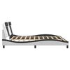vidaXL Cadre de lit Viana sans matelas blanc et noir 200x200 cm similicuir