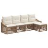 vidaXL Ensemble de canap&eacute; de jardin 5 pcs Beige polyrotin