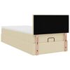vidaXL Lit ottoman avec matelas cr&egrave;me 100x200 cm tissu