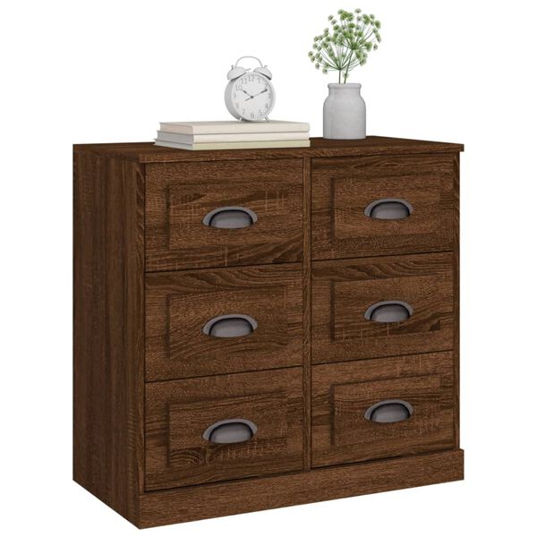 vidaXL Buffet ch&ecirc;ne marron 70x35,5x67,5 cm Bois d'ing&eacute;nierie