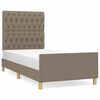 vidaXL Cadre de lit sans matelas taupe 100x200 cm tissu