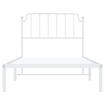 vidaXL Cadre de lit métal sans matelas et tête de lit blanc 100x190 cm