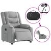 vidaXL Fauteuil inclinable &eacute;lectrique Gris clair Tissu