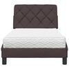 vidaXL Lit avec matelas marron fonc&eacute; 90x190 cm tissu