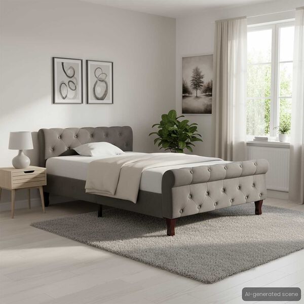 vidaXL Cadre de lit sans matelas gris velours 100x200 cm