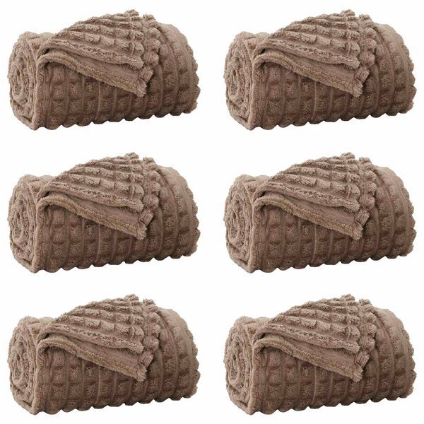 vidaXL Couvertures &agrave; jeter 6 pcs Camel 200 x 150 cm Toison