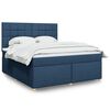 vidaXL Sommier &agrave; lattes de lit avec matelas Bleu 180x200 cm Tissu