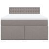 vidaXL Sommier &agrave; lattes de lit avec matelas Taupe 140x190 cm Tissu