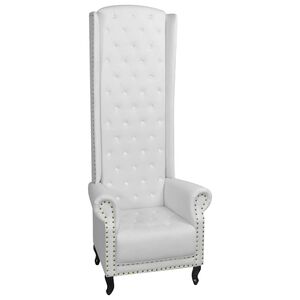 vidaXL Chaise &agrave; dossier haut blanc similicuir