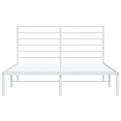 vidaXL Cadre de lit métal sans matelas et tête de lit blanc 150x200 cm