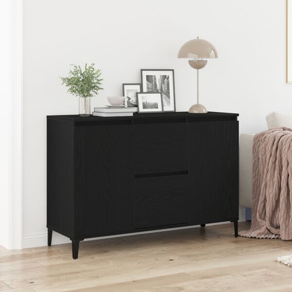 vidaXL Buffet Chêne noir 104 x 35 x 70 cm Bois d'ingénierie