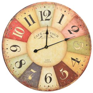 vidaXL Horloge murale vintage Color&eacute;e 60 cm